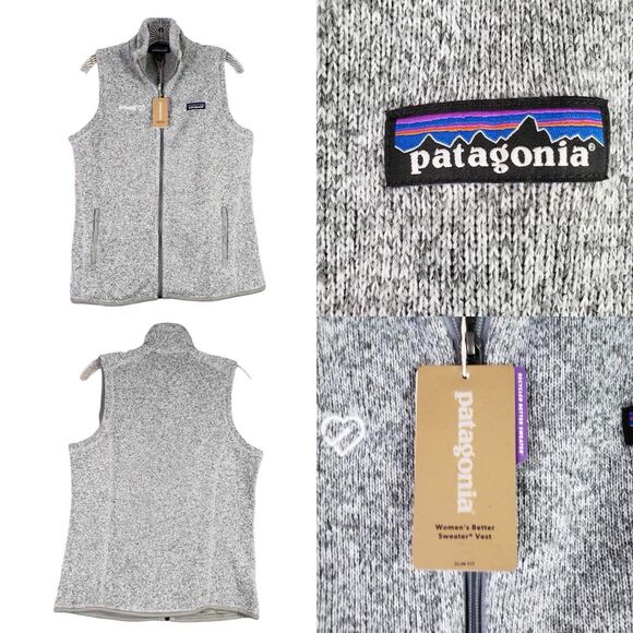 Patagonia Better Sweater Full Zip Fleece Vest Gray Company Logo Medium - Picture 1 of 9